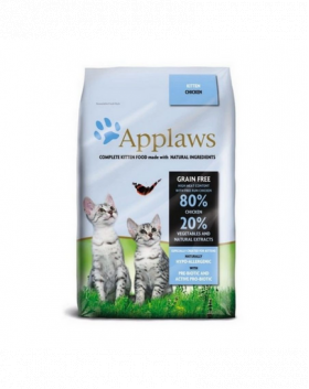 APPLAWS Cat Kitten Chicken 2,4 kg (6x400g) Pachet hrana uscata pisoi, cu pui