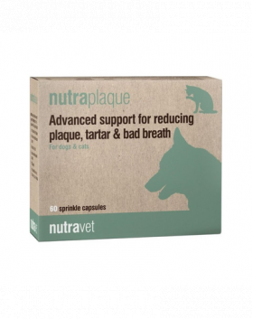 NUTRAVET Nutraplaque 60 caini si pisici, reducere placa bacteriena, tartru, respiratie urat mirositoare