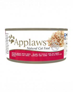 APPLAWS Cat Adult Chicken Breast with Duck in Broth Mancare pisica, cu pui si rata in sos 6x70g