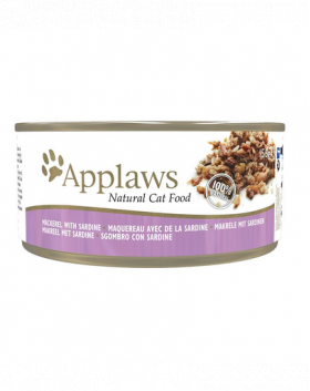 APPLAWS Cat mancare umeda pentru pisica, cu macrou si sardine 156 g