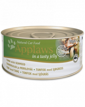 APPLAWS Cat Adult Tuna with Seaweed in Jelly Mancare umeda pentru piscia, cu ton si alge 6x70 g