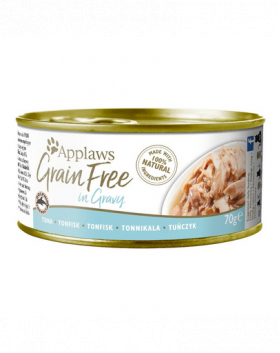 APPLAWS Cat Adult Grain Free in Gravy Tuna Pachet conserve pisici, cu ton in sos 24x70 g