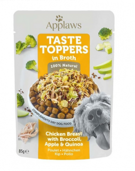 APPLAWS Taste Toppers Plic hrana umeda caini, piept de pui, broccoli si quinoa in sos 85 g