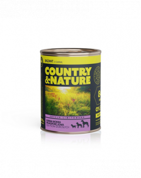 COUNTRY&amp;NATURE Hrana umeda pentru caini, cu fazan si dovlecei 800 g