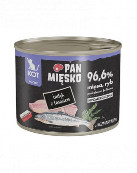 PAN MIĘSKO Curcan si somon hrana umeda pisoi 200g