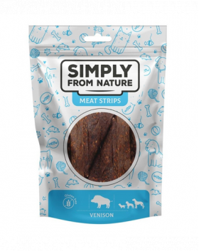 SIMPLY FROM NATURE Meat Strips Recompensa pentru caine, cu vanat 80 g