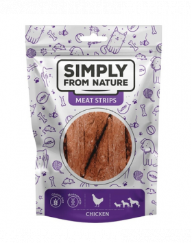 SIMPLY FROM NATURE Meat Strips Recompense fasii pentru caini, cu pui 80 g