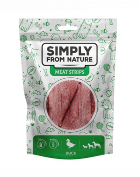 SIMPLY FROM NATURE Meat Strips Recompense pentru caini, benzi cu rata 80 g