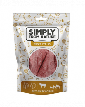 SIMPLY FROM NATURE Meat Strips vita si nigella pentru caini 3x80 g