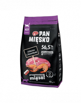 PAN MIĘSKO Sac hrana pisici, cu vitel si creveti S 10 kg