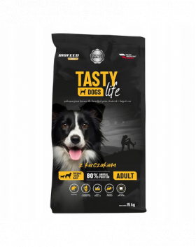 BIOFEED TASTY LIFE Premium cu pui pentru caini de rasa medie si mare 15 kg