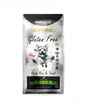 BIOFEED EUPHORIA Gluten Free hrana cu miel pentru catei rasa mica si mini 2 kg