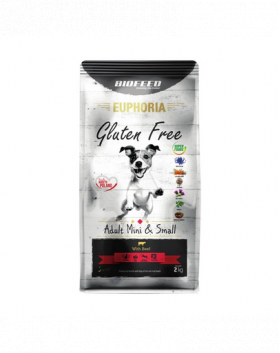 BIOFEED EUPHORIA Gluten Free Hrana uscata catei talie mica si mini, fara gluten, cu vita 2 kg