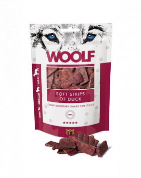 WOOLF Soft Strips Of Duck 100g recompense moi cu rata, pentru caini