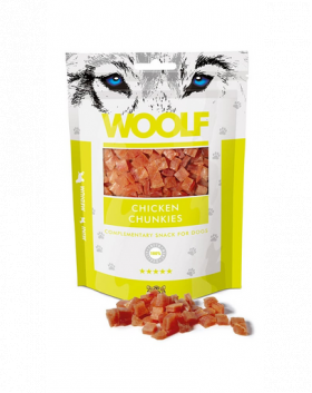 WOOLF Chicken Chunkies 100g cuburi de pui pentru caini