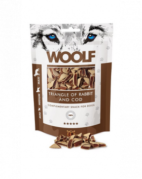 WOOLF Rabbit And Cod Triangle 100g triunghi cu iepure si cod, pentru caini