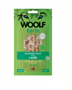 WOOLF Earth Noohide Stick with Lamb S cu miel pentru caini 90g