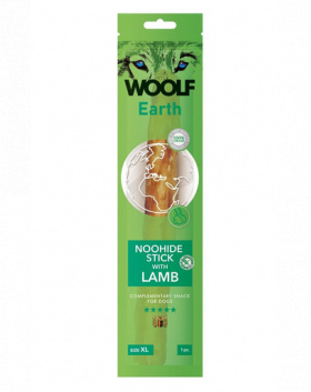 WOOLF Earth Noohide Stick with Lamb XL 85g baton cu miel pentru caini