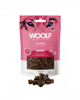 WOOLF Soft Cubes Salmon 100g snack somon pentru caini