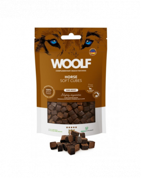 WOOLF Soft Cubes Horse Monoprotein 100g snackuri moi din carne de cal, pentru caini