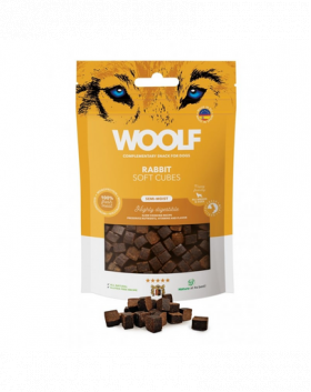 WOOLF Soft Cubes Rabbit Monoprotein 100g cubulete moi de iepure, pentru caini