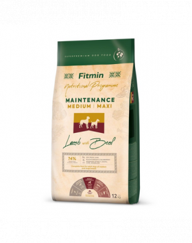 FITMIN Dog Nutritional Programme Medium Maxi Maintenance Lamb&amp;Beef 12 kg Sac hrana uscata caini talie medie si mare, cu miel si vita