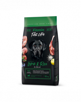 FITMIN dog For Life Lamb &amp; Rice 12 kg hrana caini adulti, miel si orez