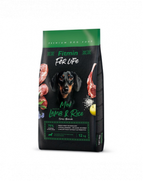 FITMIN dog For Life Lamb &amp; Rice Mini 12 kg aliment caini rasa mica, miel si orez