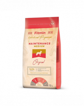 FITMIN Dog Medium Maintenance 12 kg caini adulti talie medie cu activitate moderata/digestie sensibila