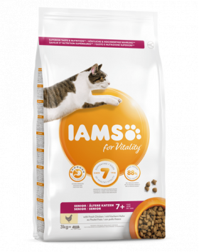 IAMS For Vitality pentru pisici vârstnice, cu pui 3 kg