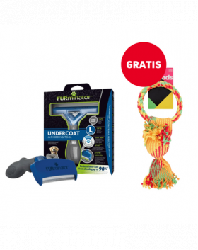 FURMINATOR Undercoat deShedding perie caine talie mare, blana lunga Large + jucarie caine GRATIS