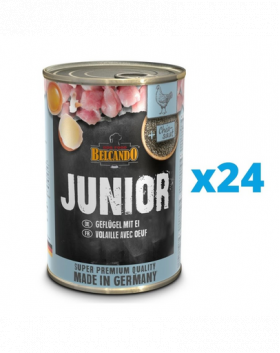 BELCANDO Super Premium Junior pui si oua 24x400 g alimente umede catelusi