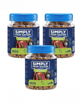 SIMPLY FROM NATURE Smart Bites din cerb, recompensa caini 3x130 g