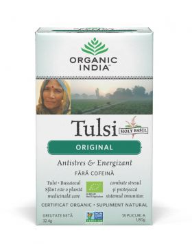 Ceai Tulsi (Busuioc Sfant) - antistres si energizant - 18pl - ORGANIC INDIA