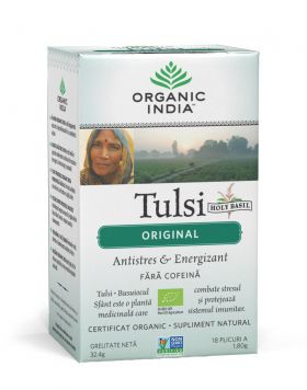 Ceai Tulsi (Busuioc Sfant) - antistres si energizant - 18pl - ORGANIC INDIA