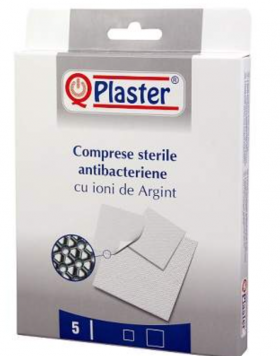 Comprese sterile antibacteriene cu ioni de argint, 5buc - QPlaster