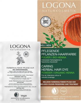 Vopsea de par pe baza de plante, rosu Henna, eco-bio, 100g - Logona