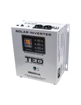 invertor solar fotovoltaic monofazat off-grid, 24v 2600va 1800w mppt cu unda sinusoidala pura, ted electric ted000293