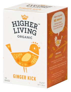 Ceai GHIMBIR - GINGER KICK eco-bio, 15 plicuri, Higher Living