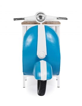 Consola Vespa, Bizzotto, 104 x 94 x 65 cm, lemn de mango/otel, handmade, albastru