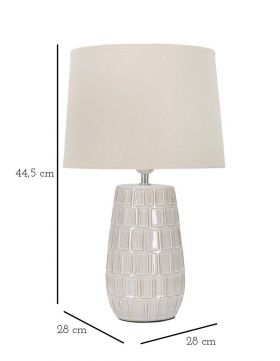 Lampa de masa, Phole, Mauro Ferretti, 1 x E27, 40W, Ø28 x 44.5 cm, ceramica/fier/textil, crem