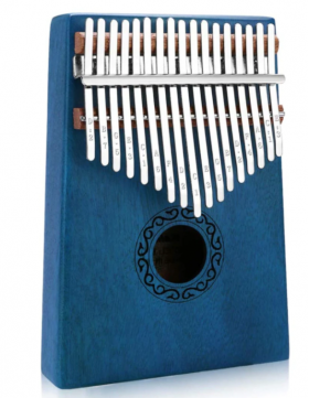 Kalimba 101 Instrument muzical ALBASTRU din lemn 17 note