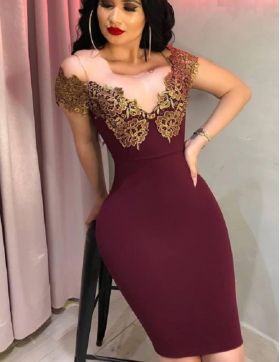 Rochie de teacă formală burgundy L