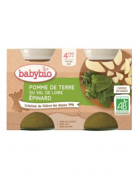 Piure de cartofi si spanac Bio, 2 x 130g, BabyBio