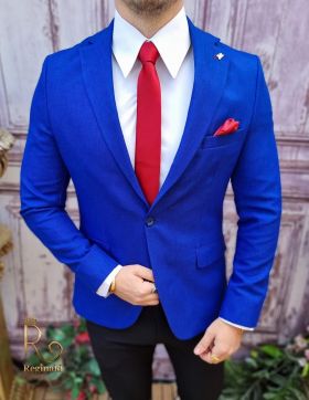 Sacou de bărbați, Slim Fit, Albastru electric-SC794