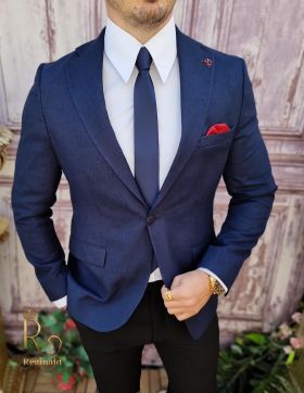 Sacou de bărbați, Slim Fit, Bleumarin-SC786