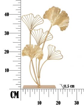 Decoratiune Leaf, Mauro Ferretti, 26x11.5x44.5 cm, fier, auriu