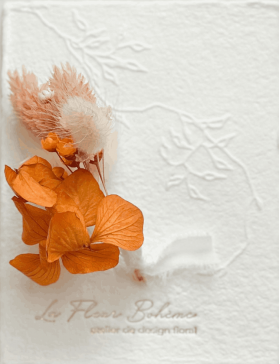 Brosa din flori uscate si conservate - Orange | La Fleur Boheme