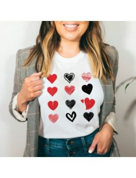 Tricou Dama Alb "A lot of Love" Engros