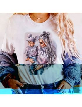 Tricou Dama Alb "Baby mama" Engros